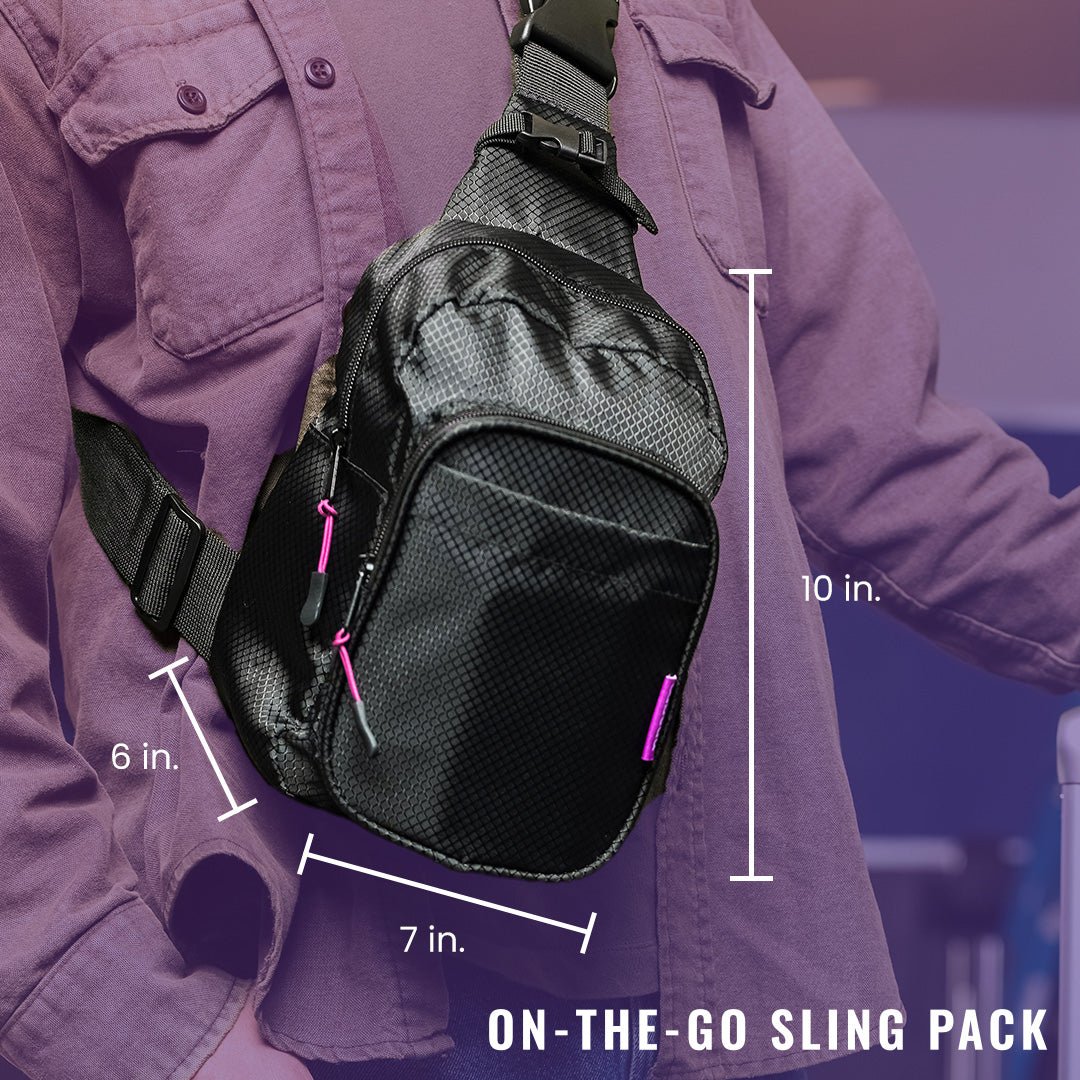On - The - Go Sling Pack - size dimensions 6 in x 7 in x 10 in